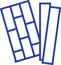 illustration på blå tegel