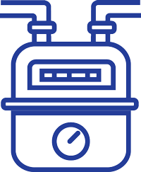 illustration på en blå värmepump