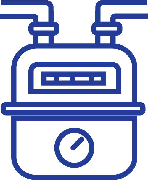 illustration på en blå värmepump
